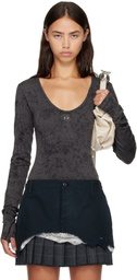 Diesel Black Open Back Bodysuit