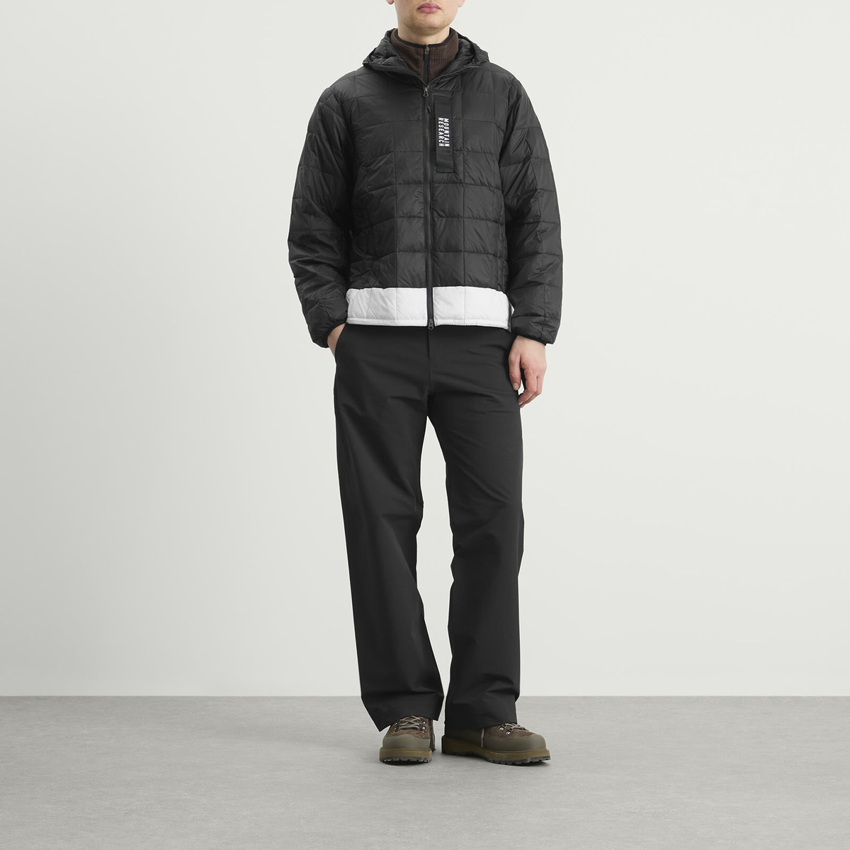 Taion Men's x Mountain Research Down Zip Parka Jacket in Black