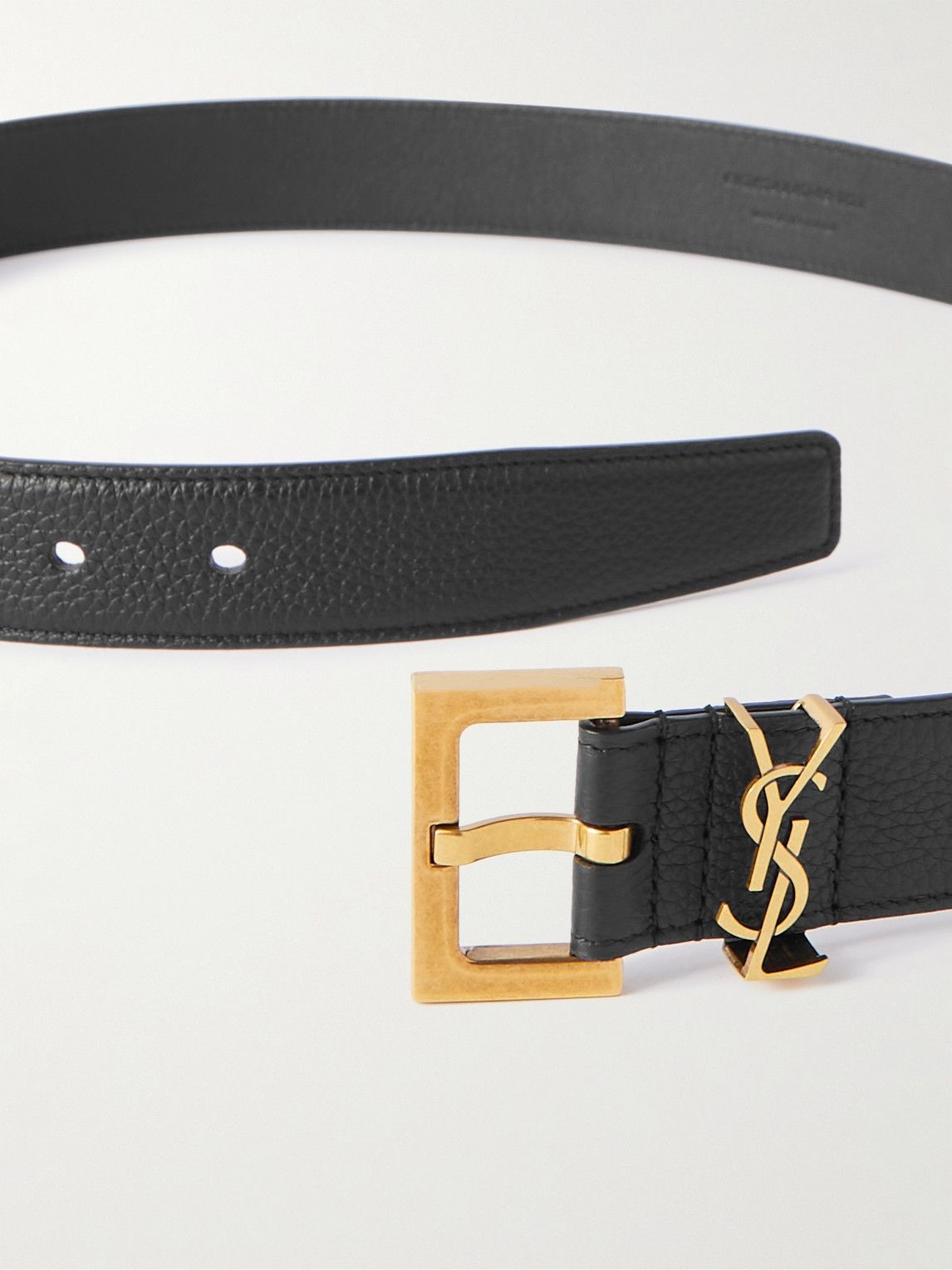 SAINT LAURENT 2cm Full-Grain Leather Belt for Men