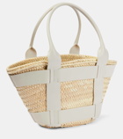 DeMellier Santorini leather-trimmed straw tote bag