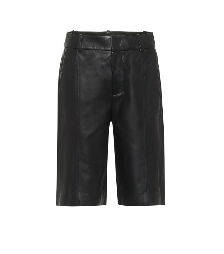 Photo: Vince - High-rise leather Bermuda shorts