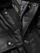 BELSTAFF - Trialmaster Logo-Appliquéd Waxed-Leather Jacket - Black