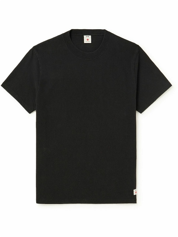 Photo: EDWIN - Logo-Appliquéd Cotton-Jersey T-Shirt - Black