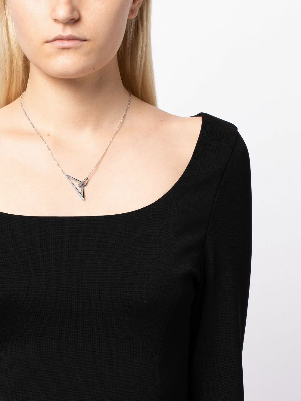 Stephen Webster 18K White Gold Vertigo Obtuse Diamond Necklace