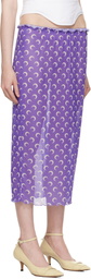 Marine Serre Purple Recycled Moon Mesh Midi Skirt