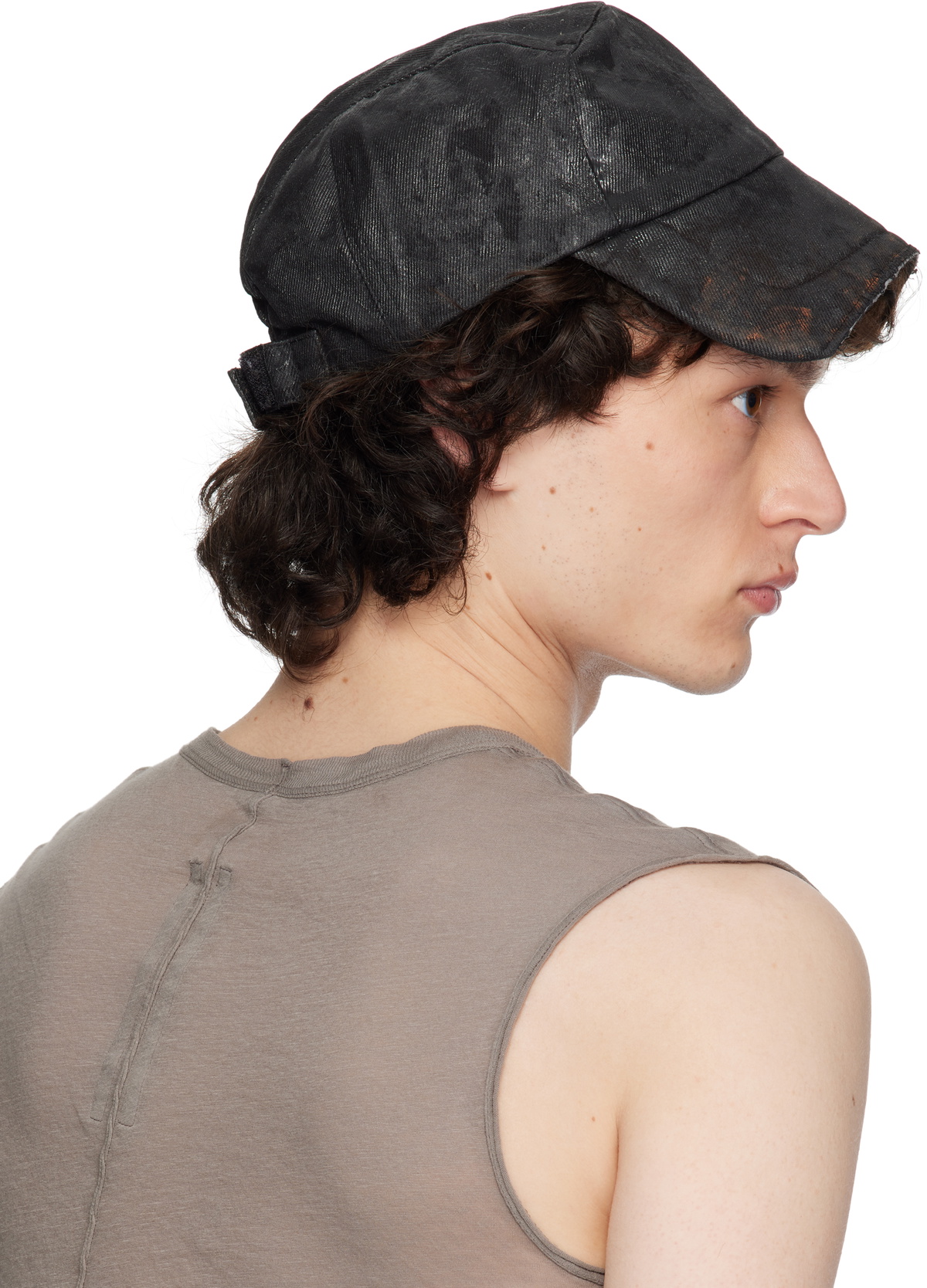 CARNET-ARCHIVE ブラック Horseshoe Crab キャップ CARNET-ARCHIVE Black Handcoated Horseshoe Crab Cap CARNET