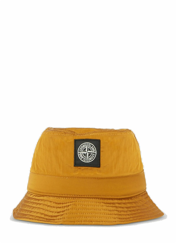 Photo: Stone Island - Compass Patch Bucket Hat in Orange