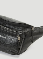 Explorer Leather Belt Bag in Black