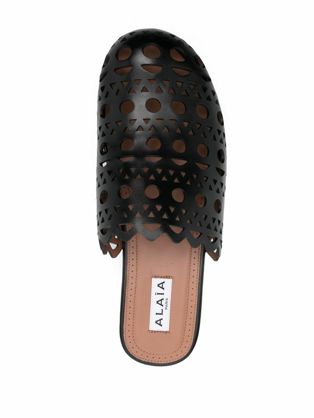 ALAIA BREATHABLE FLAT-TOE MULES 25S IN WHITE CALFSKIN main image 1