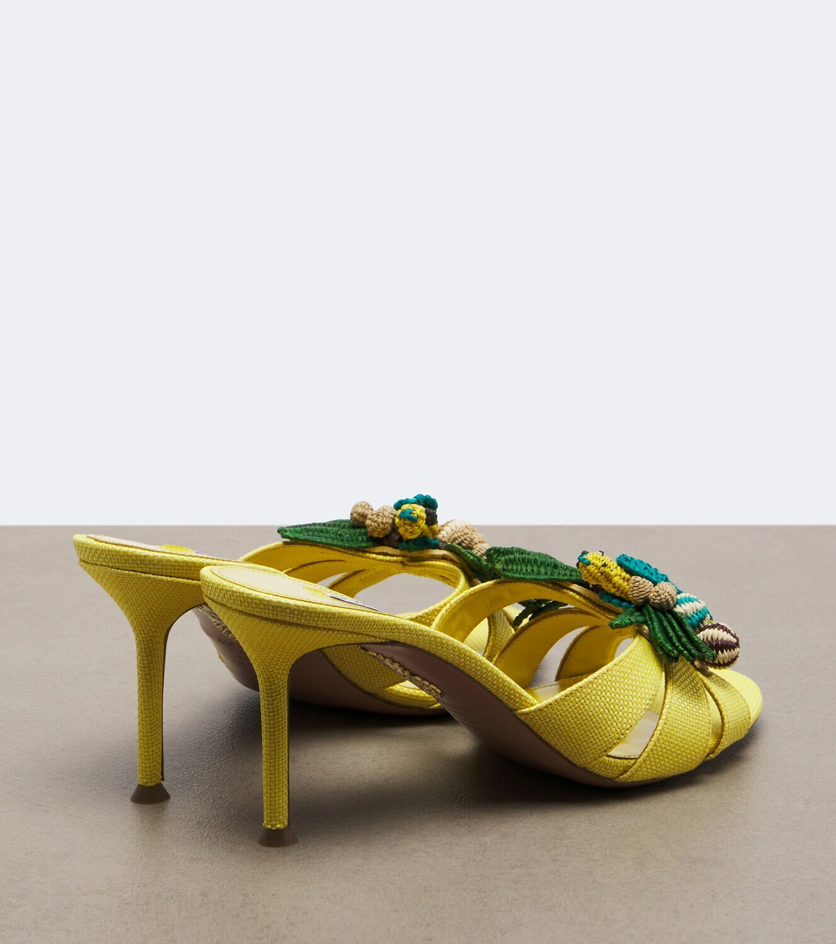 Aquazzura Birdsong raffia mules