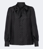 Gucci GG tie-neck silk twill blouse