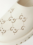 Gucci - Logo-Perforated Rubber Slides - Neutrals