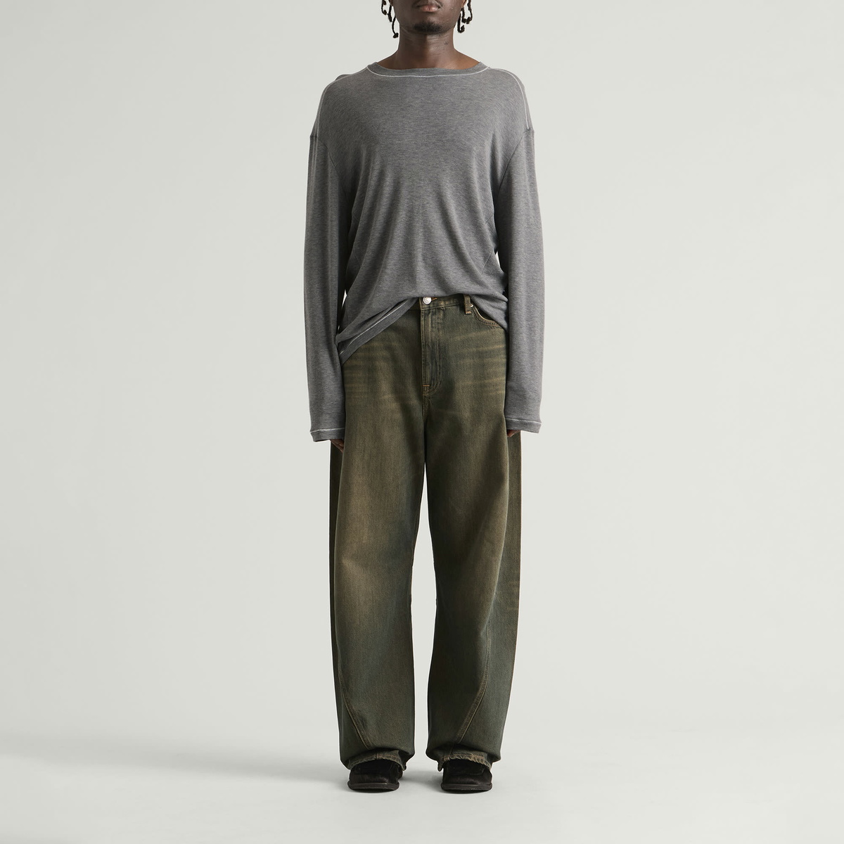 END. x Samsøe Samsøe Men's Sadango LS T-Shirt in Grey