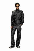 Diesel Leather jacket with utility pockets - Leather jackets - Unisex - Black
