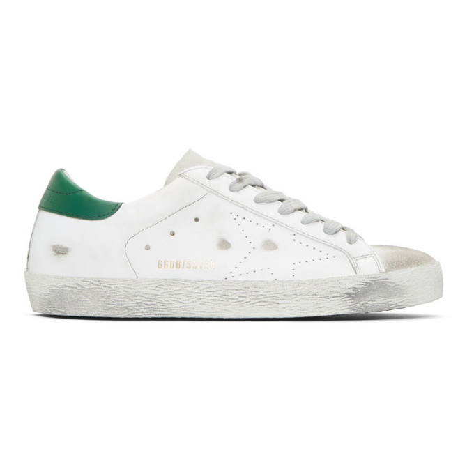 Photo: Golden Goose White and Green Superstar Sneakers