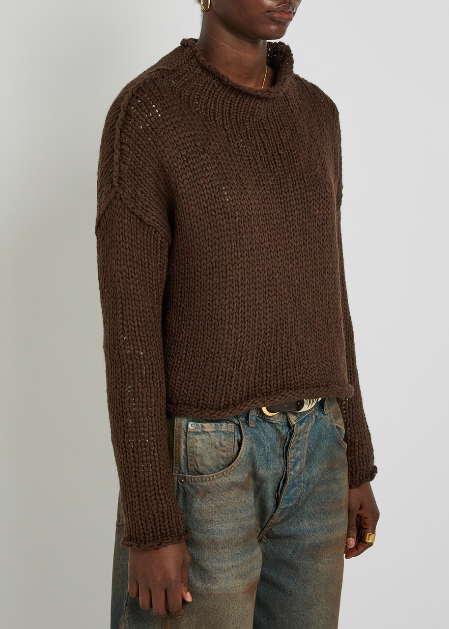 Free People Opal Cotton-blend Jumper Brown