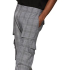 Juun.J Black and White Wool Check Cargo Pants