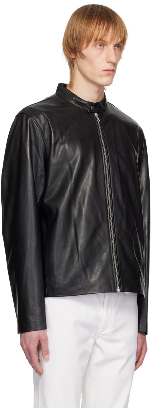 rag & bone Black Archive Café Racer Leather Jacket