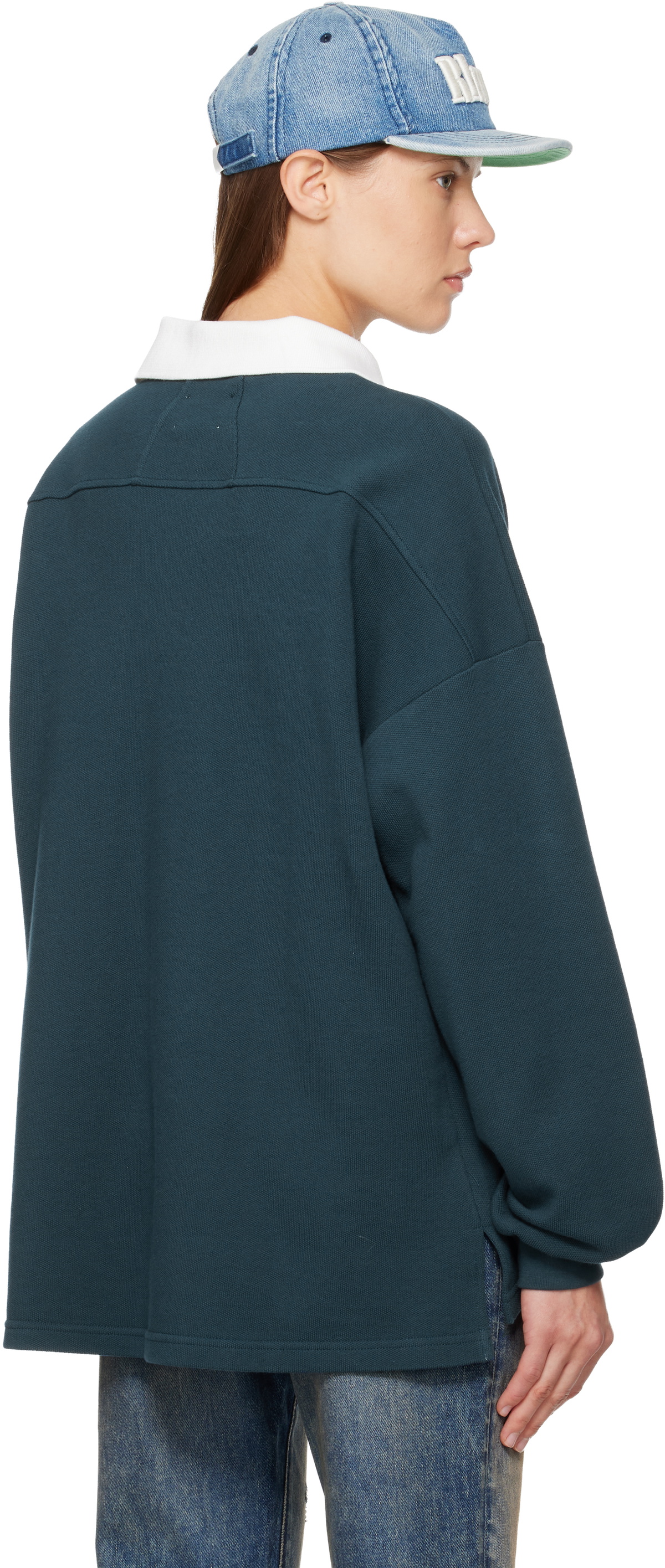 Rhude Navy LS Pique Polo