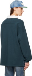 Rhude Navy LS Pique Polo