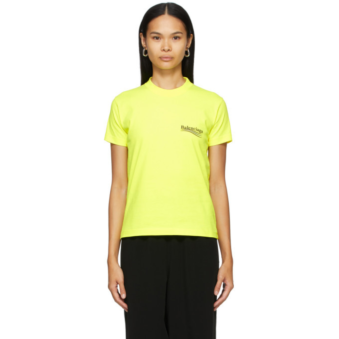 Balenciaga t shirt womens sales yellow