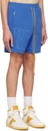 Rhude Blue Embroidered Shorts