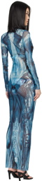 Jean Paul Gaultier Blue 'The Écorché' Maxi Dress