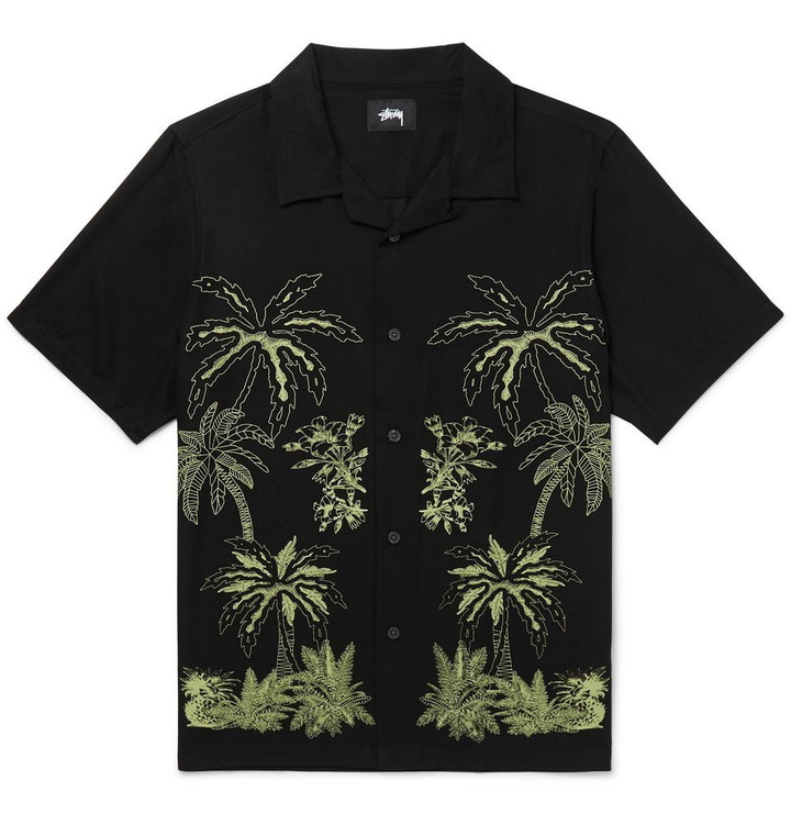 Photo: Stüssy - Camp-Collar Printed Woven Shirt - Black