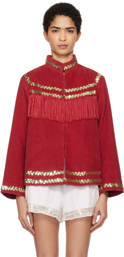 Photo: Bode Red Bandstand Fringe Jacket