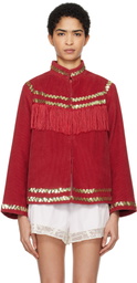 Bode Red Bandstand Fringe Jacket