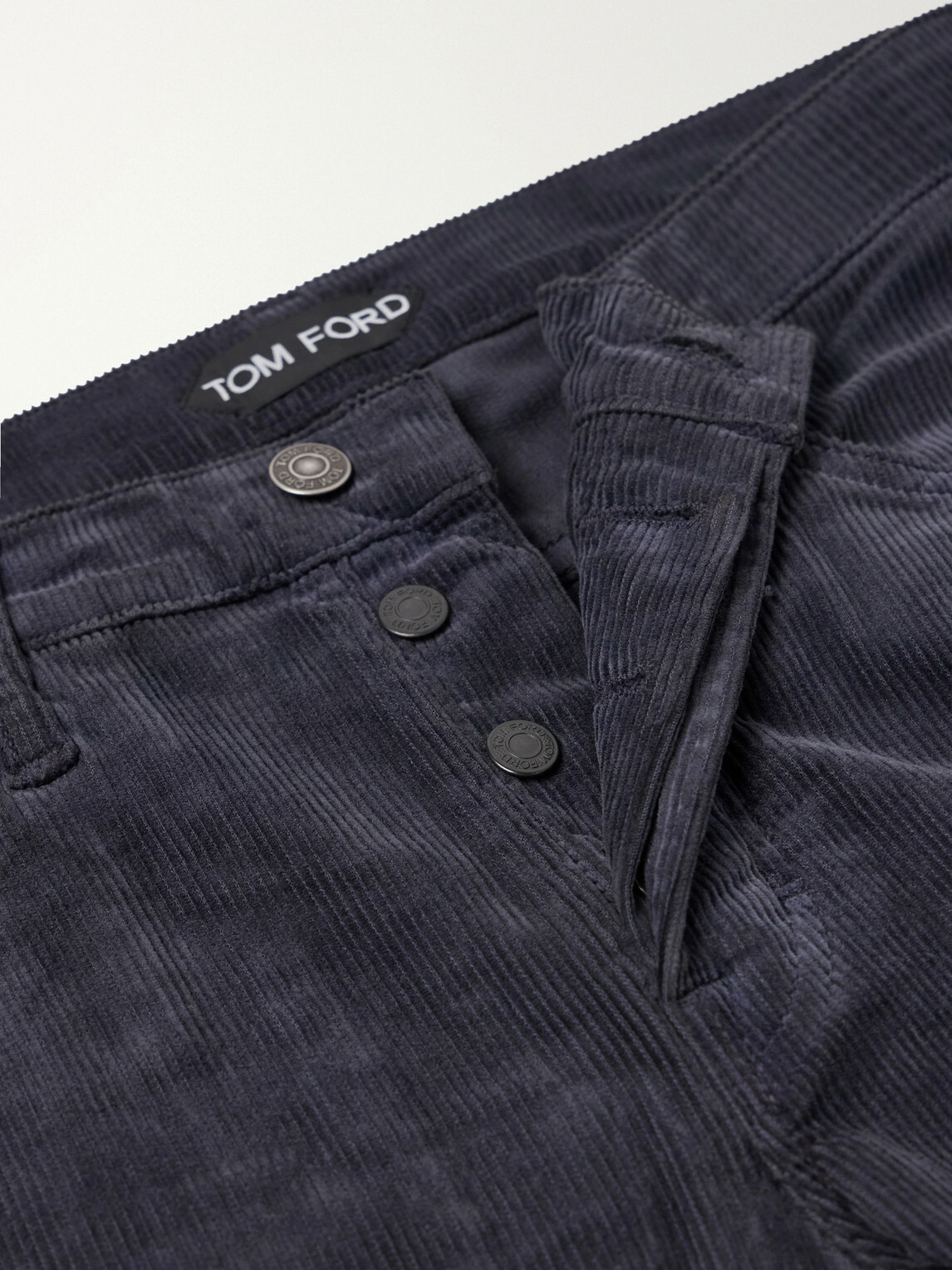 TOM FORD - Slim-Fit Cotton-Blend Corduroy Trousers - Black