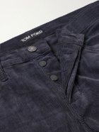 TOM FORD - Slim-Fit Cotton-Blend Corduroy Trousers - Black