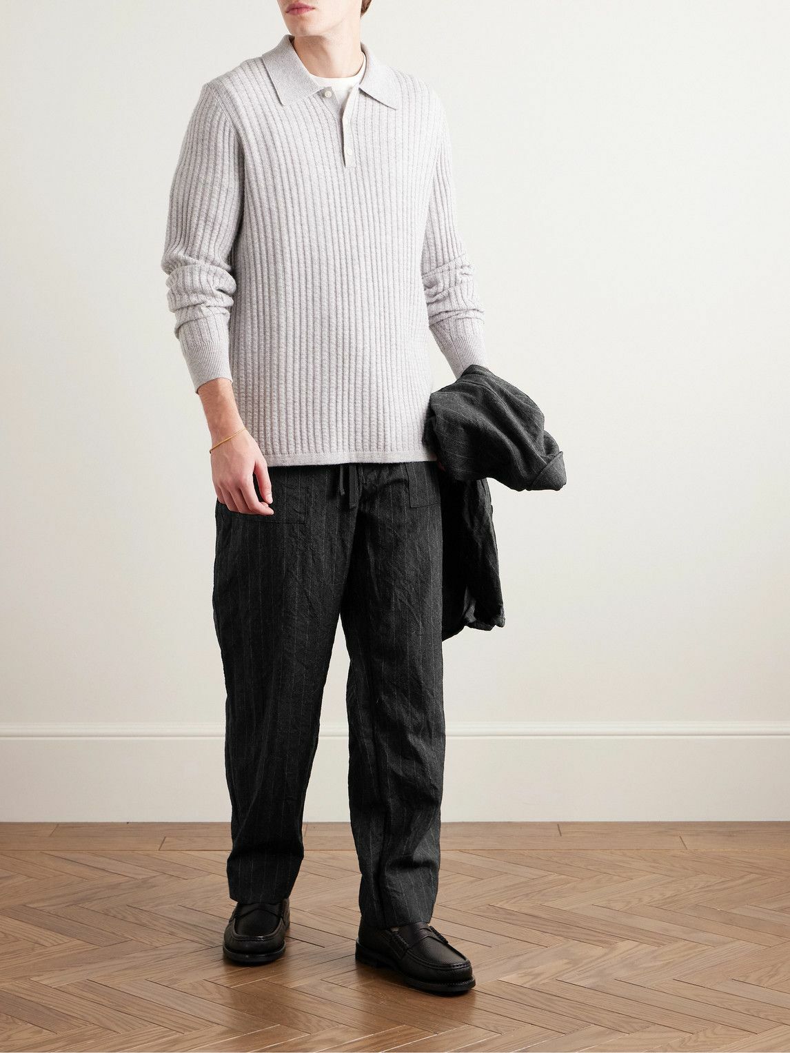 Kaptain Sunshine 『Take Easy Baker Pants』 Kaptain Sunshine - Take Easy Baker Straight-Leg Pinstriped