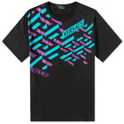 Versace Men's Geometric Print Logo T-Shirt in Black/Purple