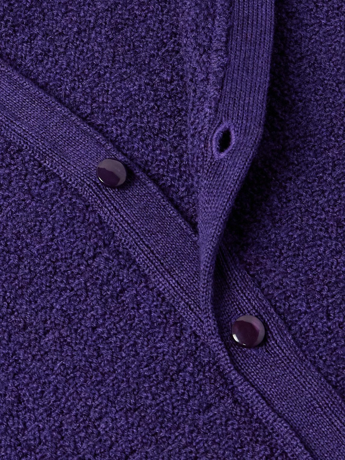 Needles - Merino Wool-Bouclé Cardigan - Purple