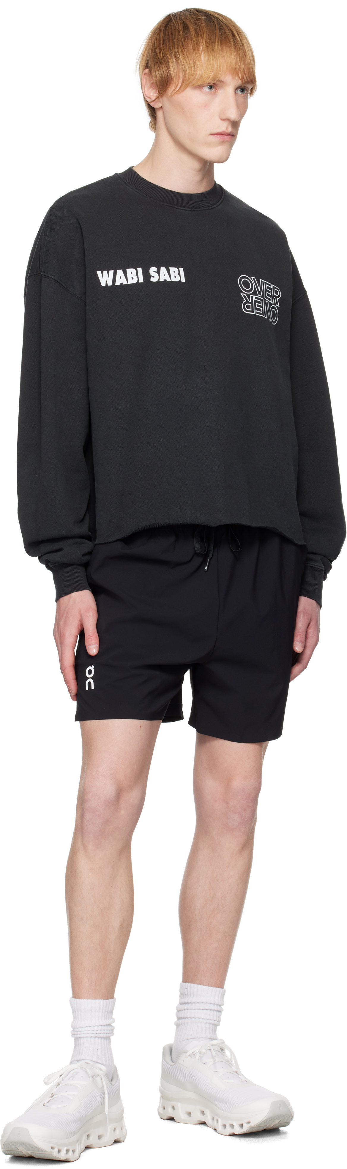 OVER OVER Gray Boxy Crop Crew Sweatshirt