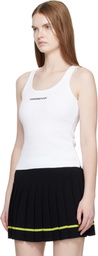 Casablanca White Ribbed Tank Top