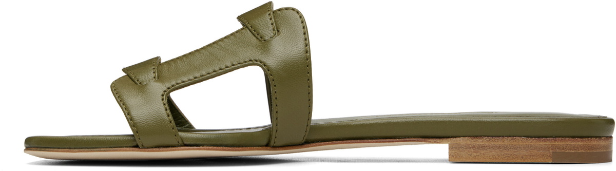 Manolo Blahnik Brown Grellanuflat Nappa Leather Flat Sandals