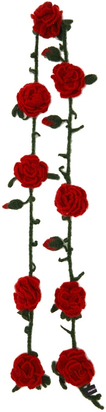 Photo: Undercover Red & Green Mohair Roses Scarf