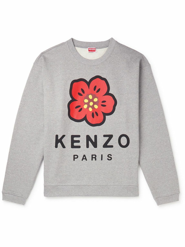 Photo: KENZO - Logo-Print Stretch-Cotton Jersey Sweatshirt - Gray