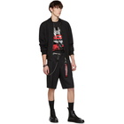 Dsquared2 Black Wool Chain Rapper Shorts