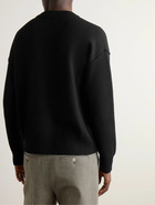 AMI PARIS - Logo-Intarsia Virgin Wool Sweater - Black