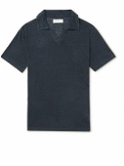 Officine Générale - Simon Linen Polo Shirt - Blue