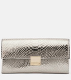 Tom Ford Jean snake-effect metallic leather clutch