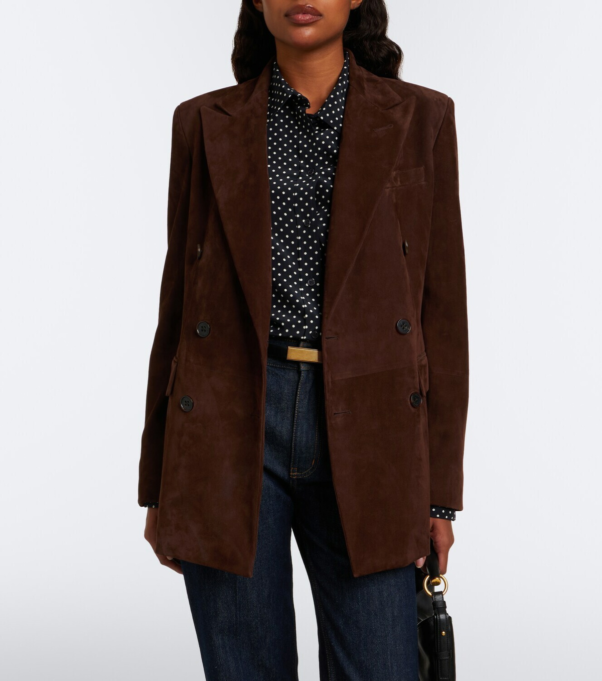Ralph Lauren Collection Ramona double-breasted suede blazer