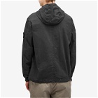 Stone Island Men's Brushed Cotton Canvas Hooded Overshirt in Charcoal