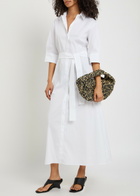 Max Mara Cotton-blend Maxi Shirt Dress White