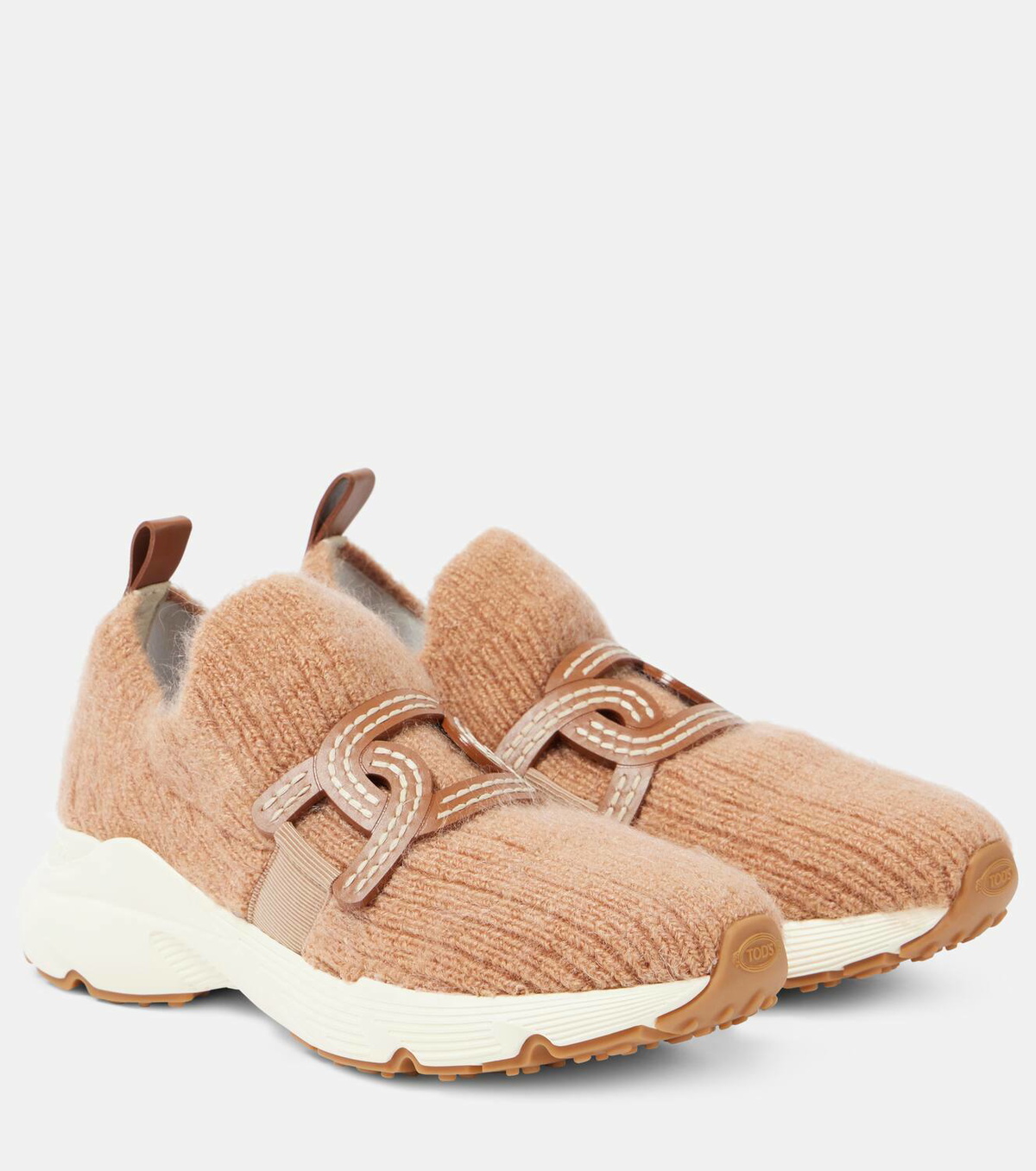 Tod's Kate leather-trimmed slip-on sneakers Tod's