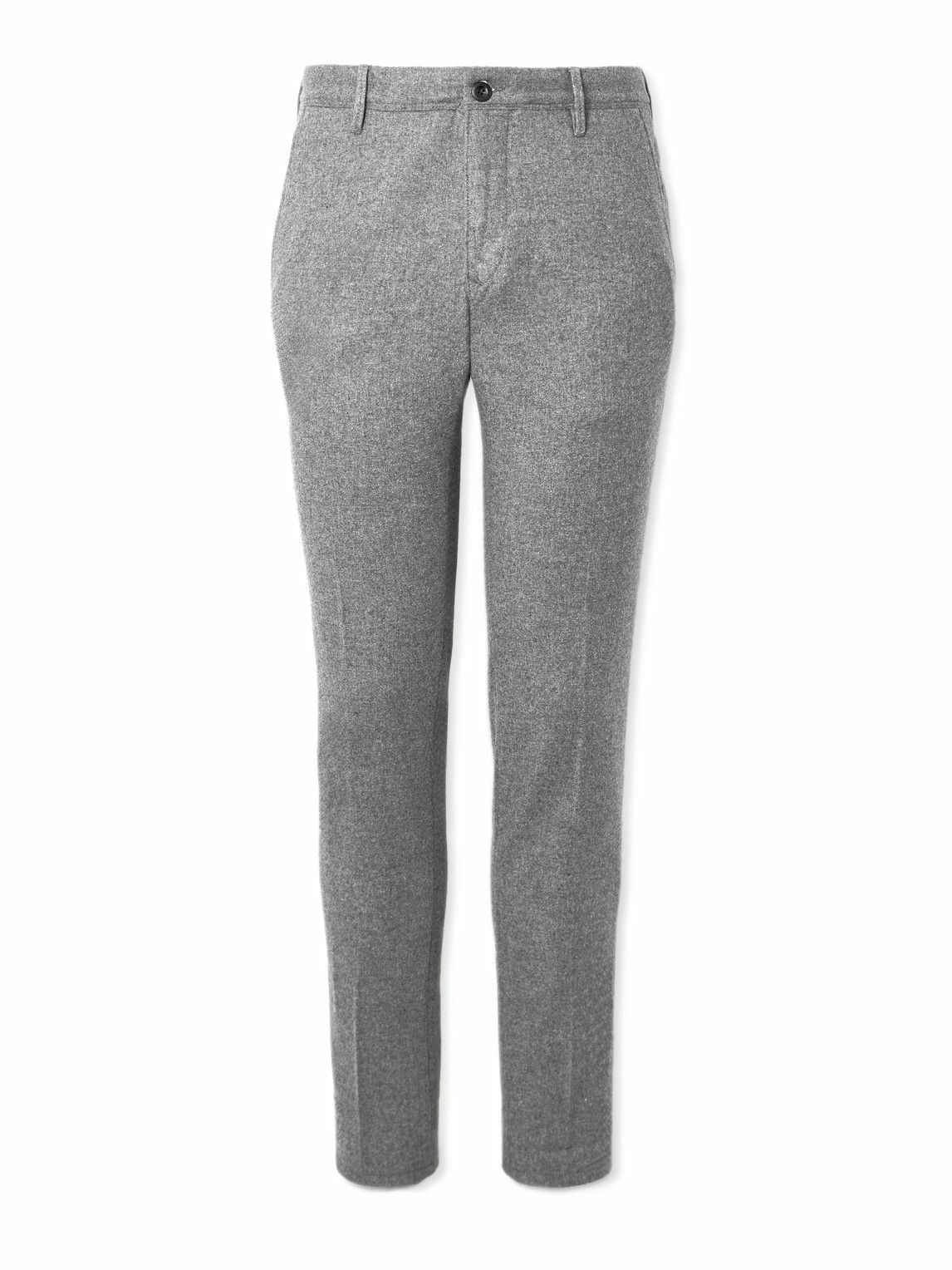 Incotex - Slim-Leg Virgin Wool-Blend Trousers - Gray