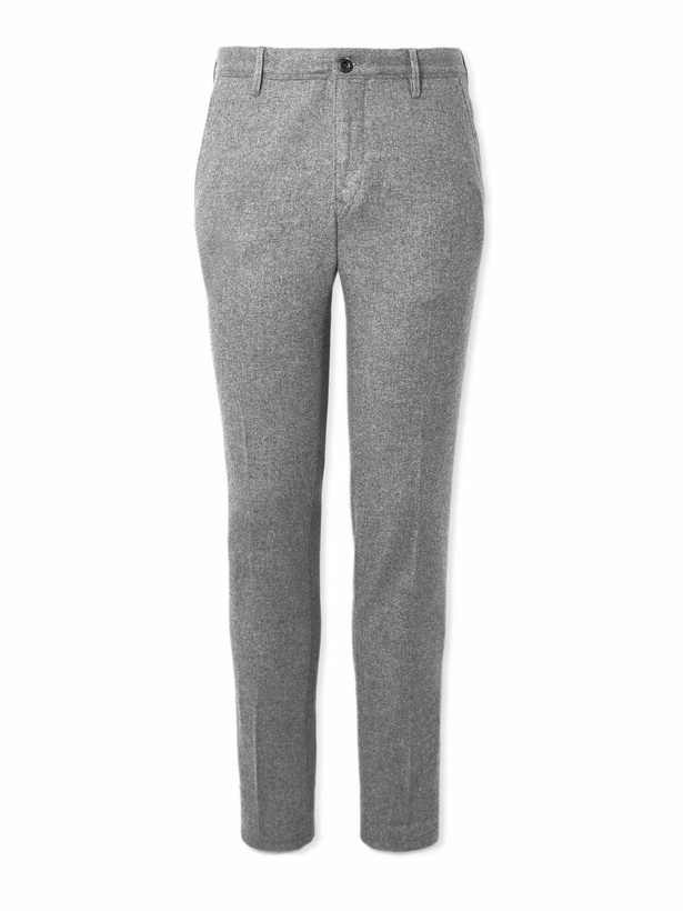 Photo: Incotex - Slim-Leg Virgin Wool-Blend Trousers - Gray